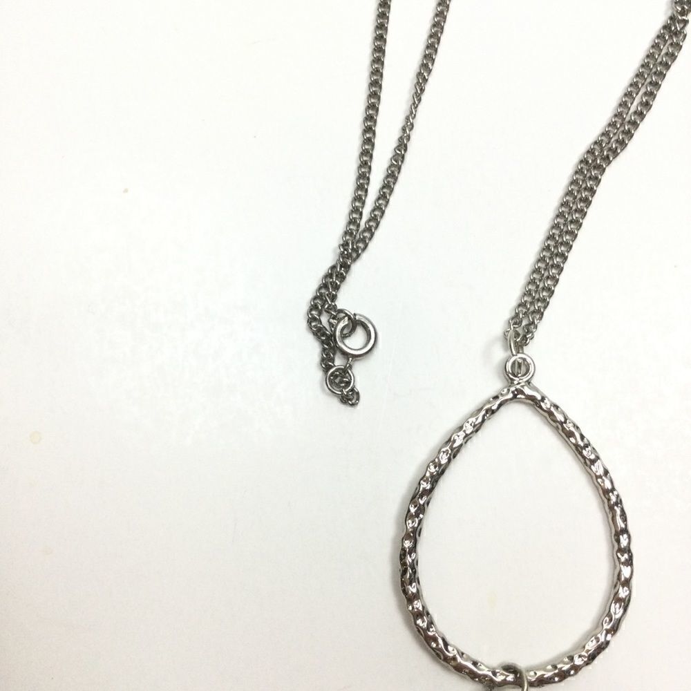 ‎Silver Chain Necklace, Pounded Silver Drop, Tassel - Picture 6 of 9